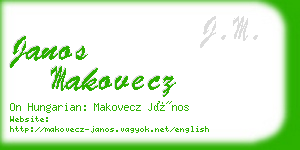 janos makovecz business card